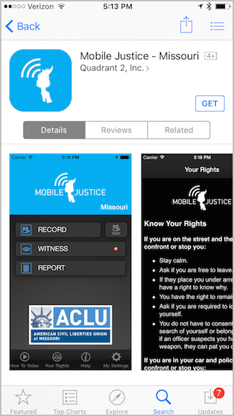 ACLU Mobile Justice iPhone app