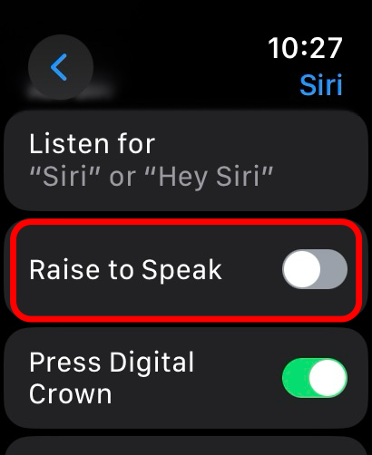 How to turn off raise discount to speak on apple watch