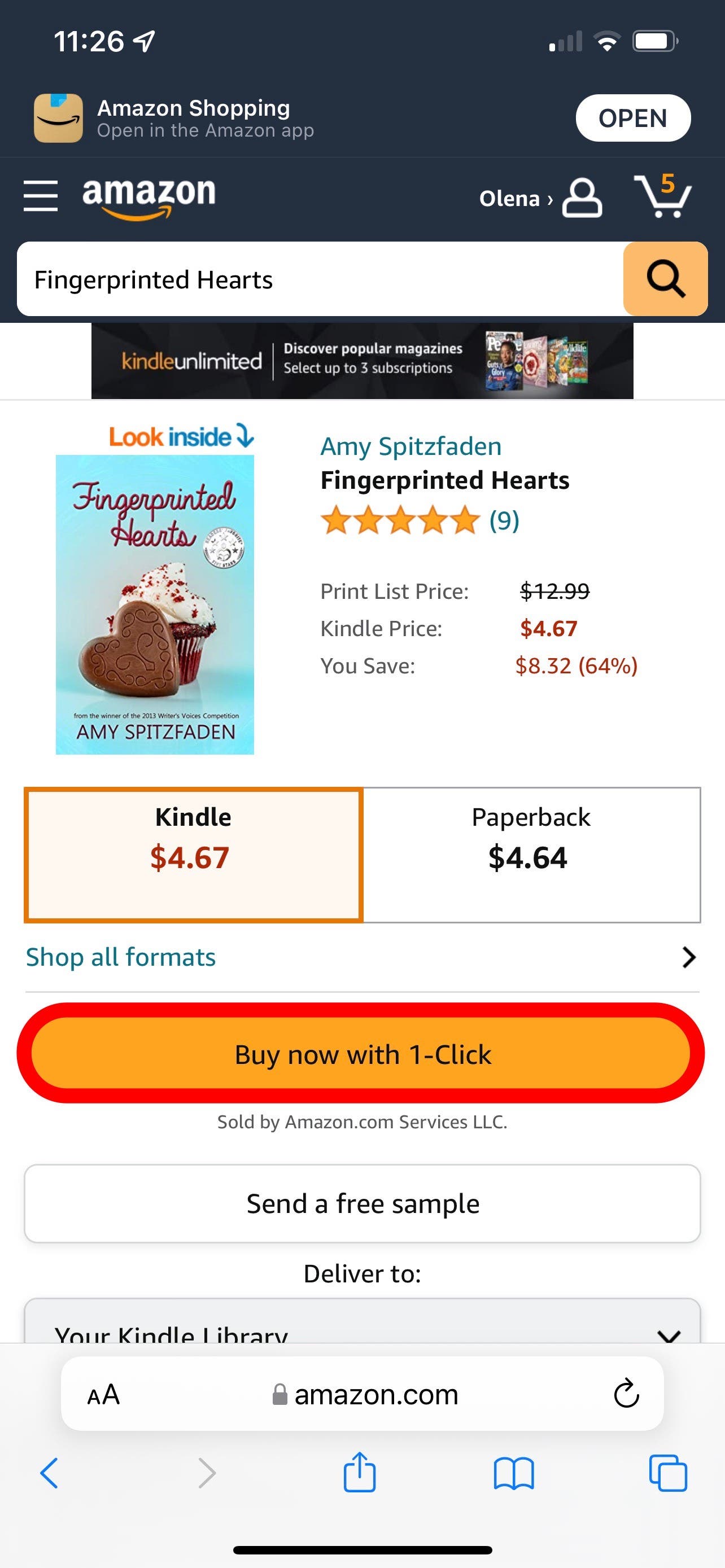how to turn off one click amazon