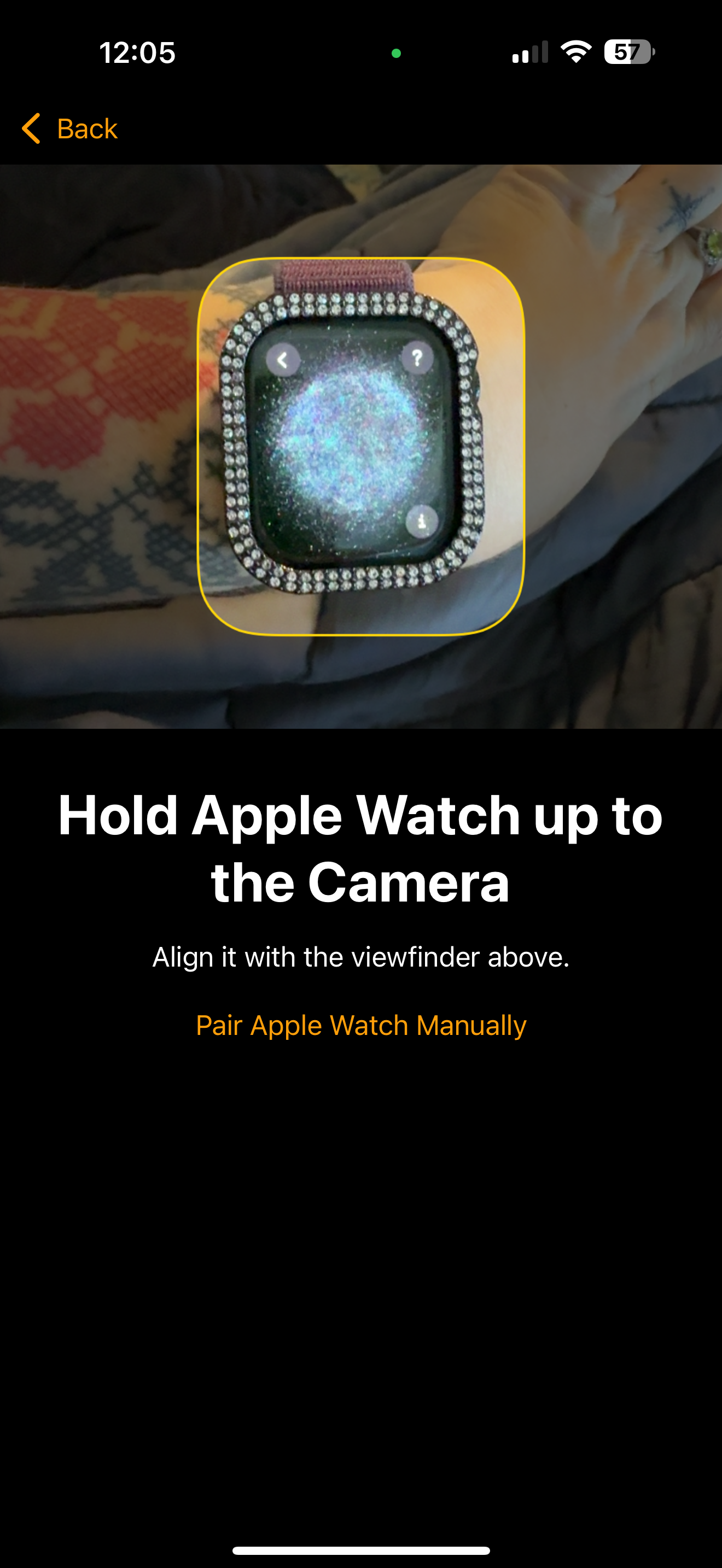 Hold apple watch up to the camera online