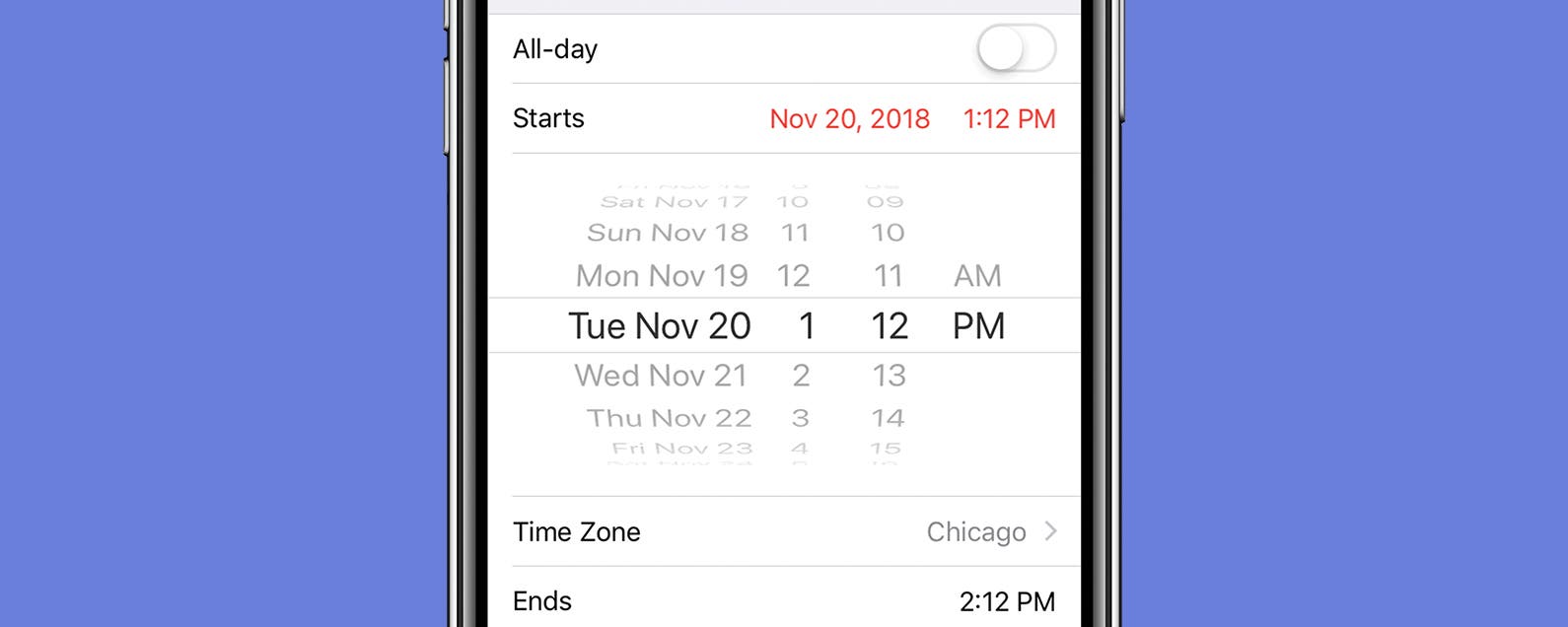 How to Set Precise Times More Quickly in the Calendar App on the iPhone