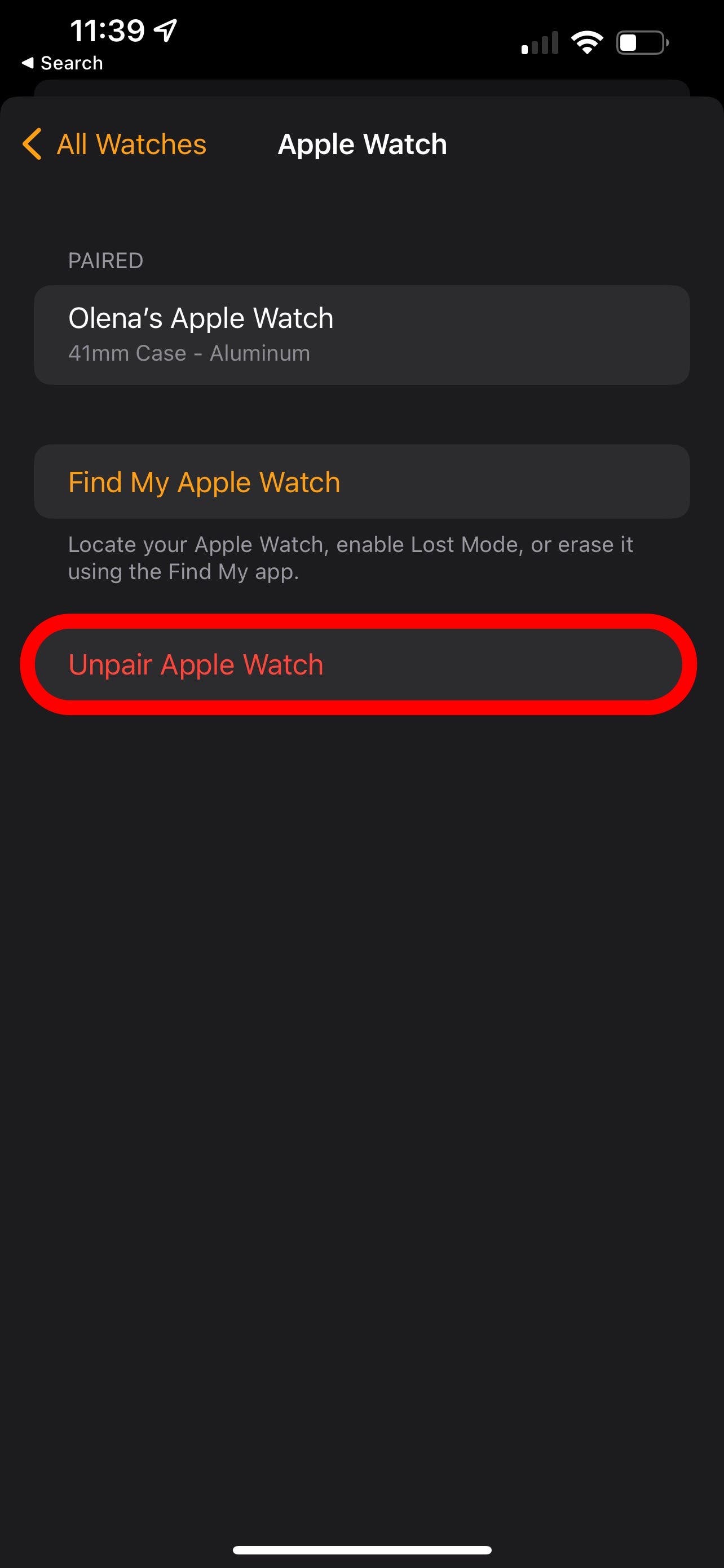 How to deactivate best sale apple watch from iphone