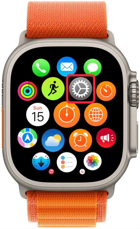 Open the Settings app on your Apple Watch.