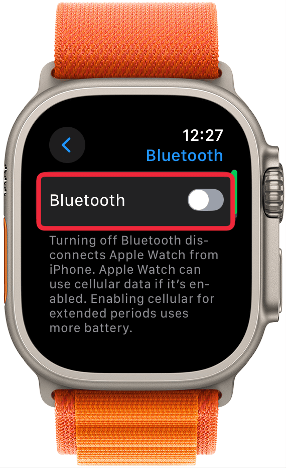 Scroll down and tap the toggle next to Bluetooth so that it turns gray.