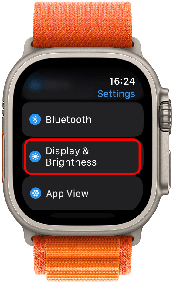 First, make sure Wake on Wrist Raise is enabled by selecting Display & Brightness.