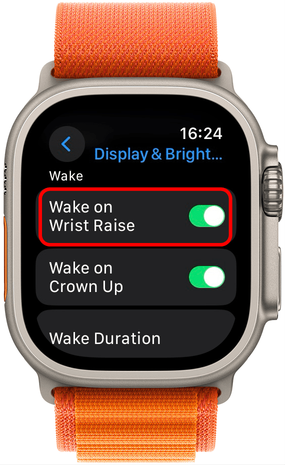 Then, toggling on Wake on Wrist Raise.