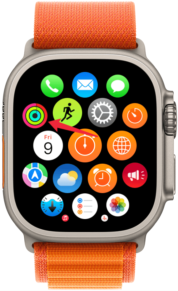 Tap on the Activity Rings on your Apple Watch.