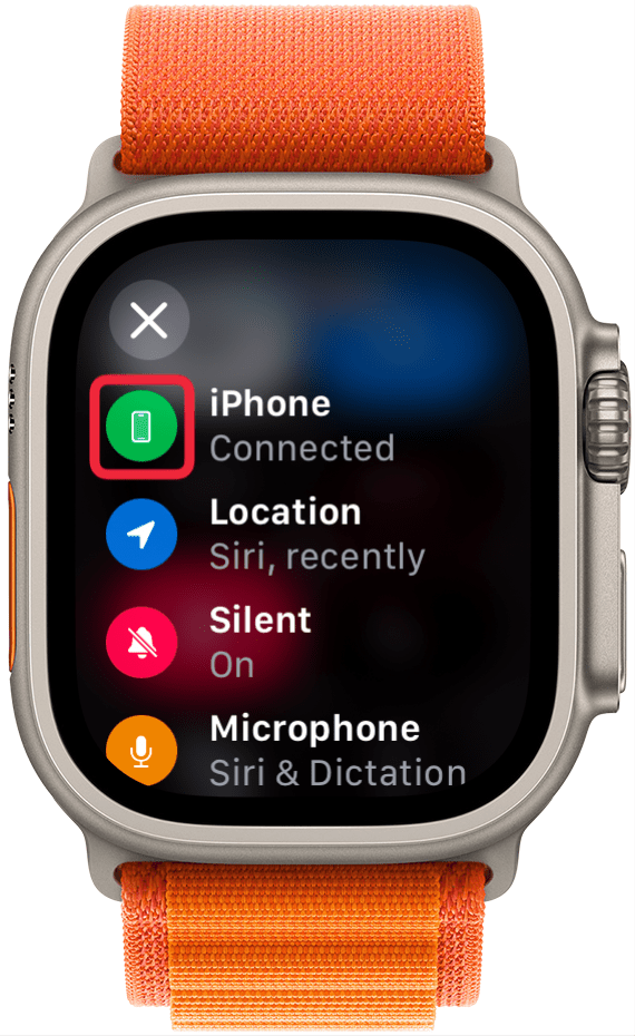 You will be able to tell if your iPhone is connected to your Apple Watch if the icon is green.