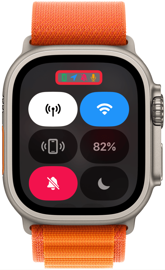 At-a-Glance Icons on Apple Watch's Control Center