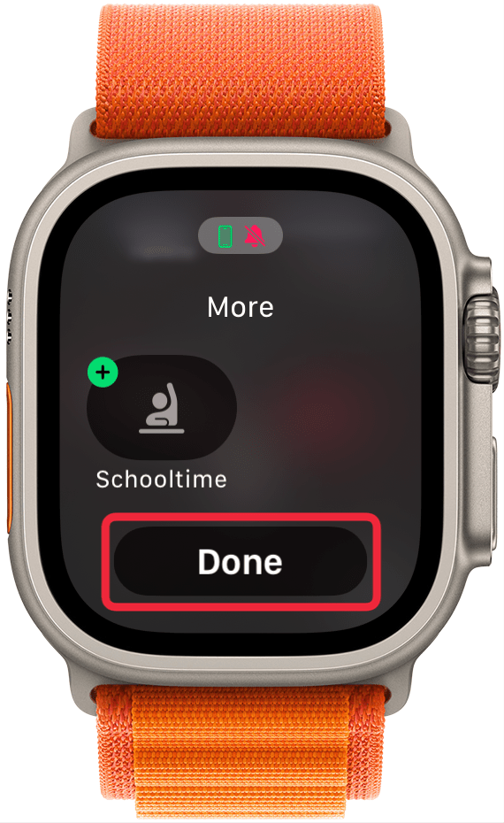 Once you are done making changes to your Apple Watch Control Center, which can mean adding, removing, or moving icons, tap Done.