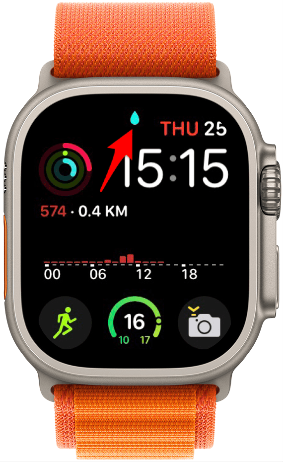 The Apple Watch water drop or water icon means that your phone has the Water Lock activated.