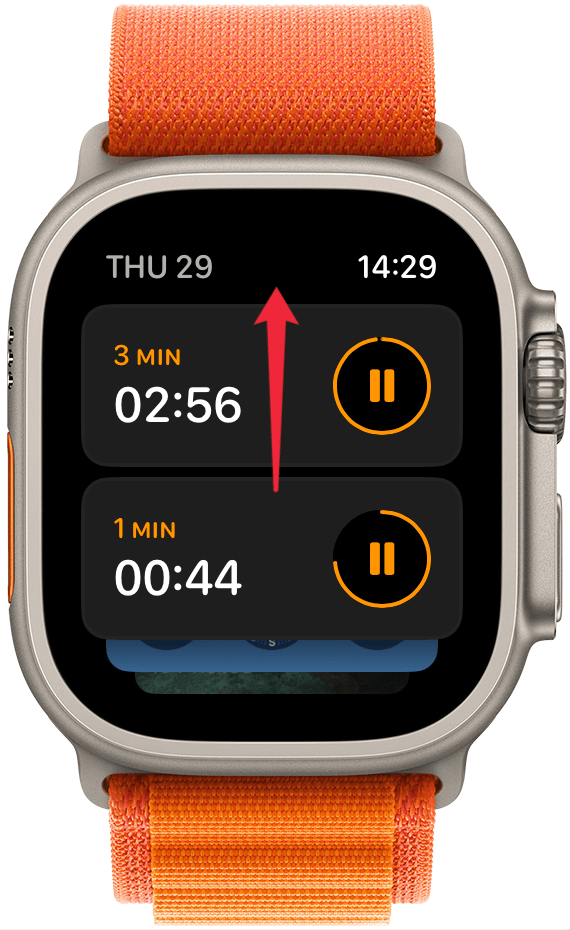 With watchOS 10 or later you can have multiple timers running simultaneously on your Apple Watch. Swipe up from your watch face to see any active timers.