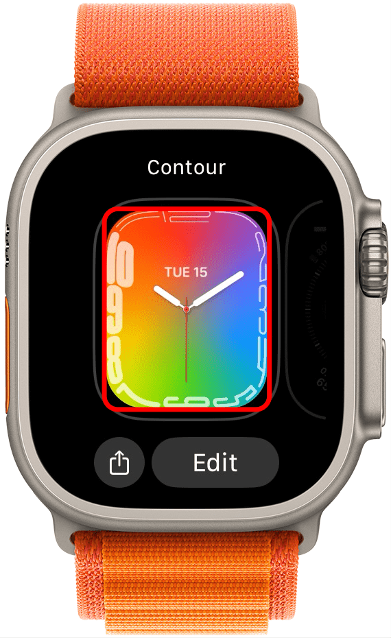 Stop when you get to the watch face that you want to use and tap the face or push the Home button.