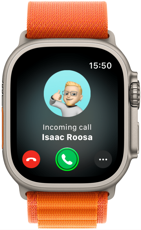 Once the feature is enabled, pinch twice to answer when receiving a call. A notification on your Apple Watch will also let you know how to answer the phone.