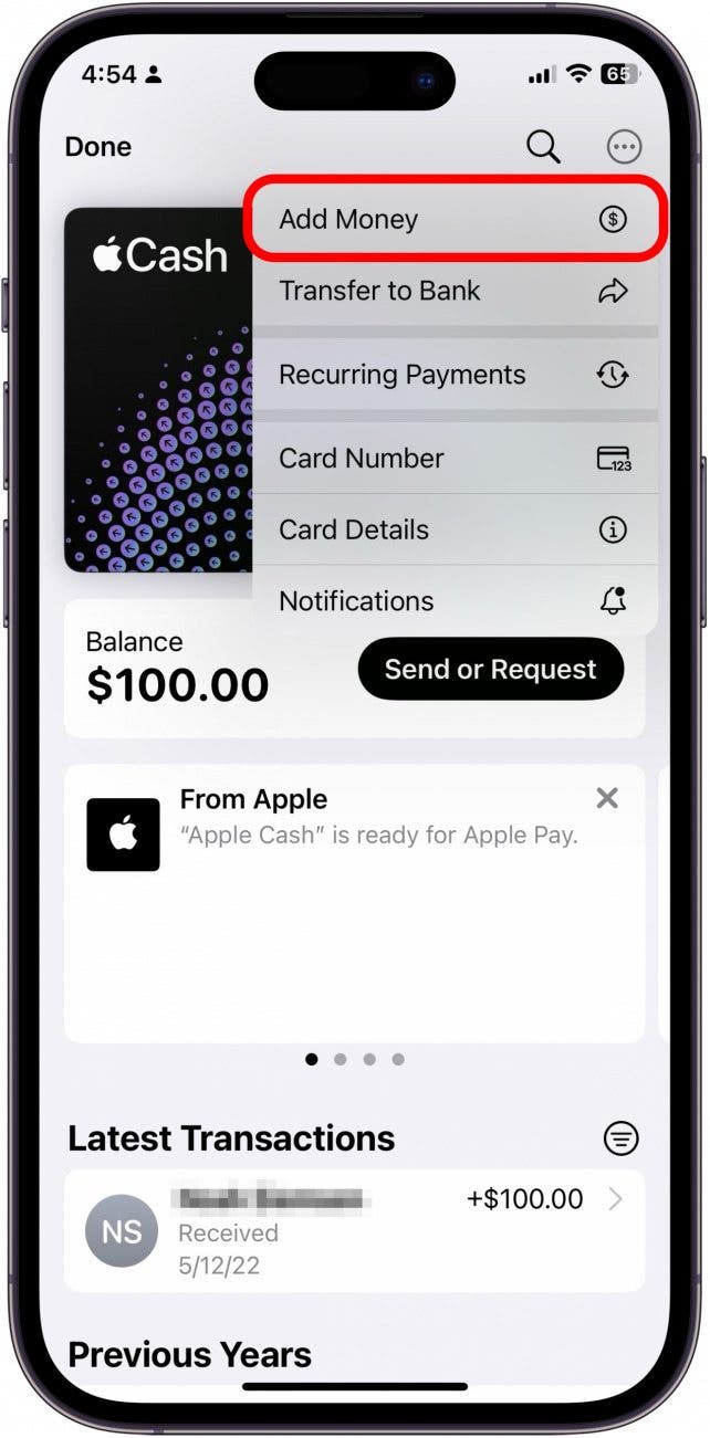 how to get money off apple pay without card