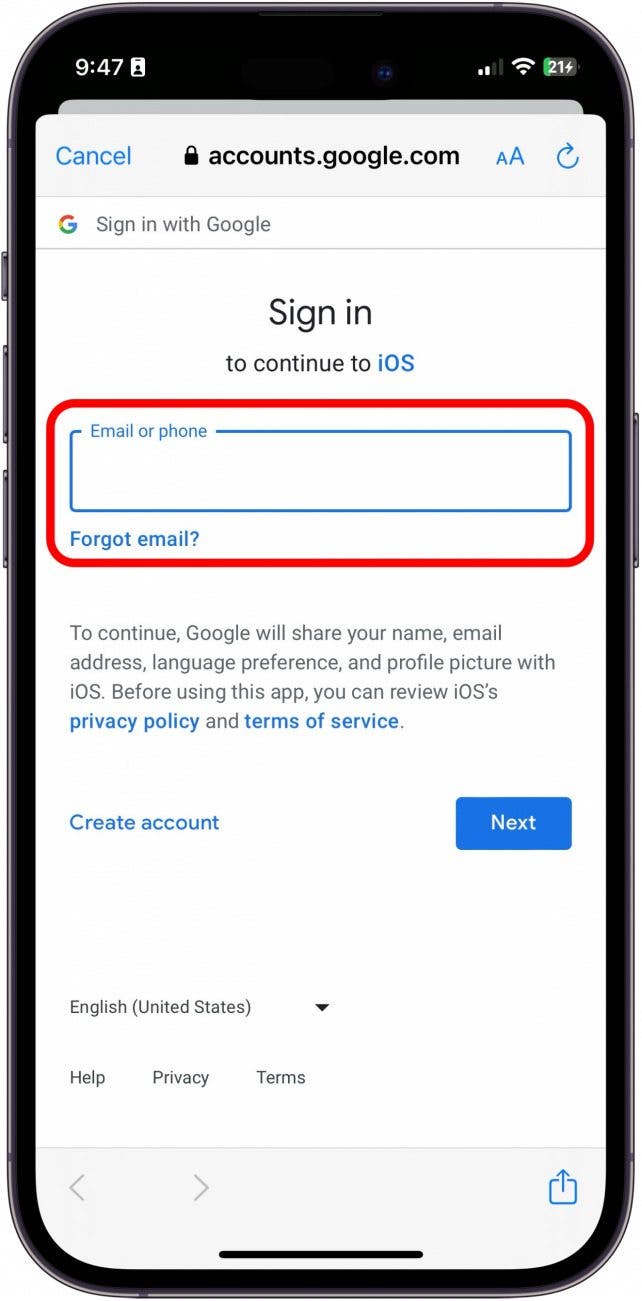 how to add gmail account to iphone