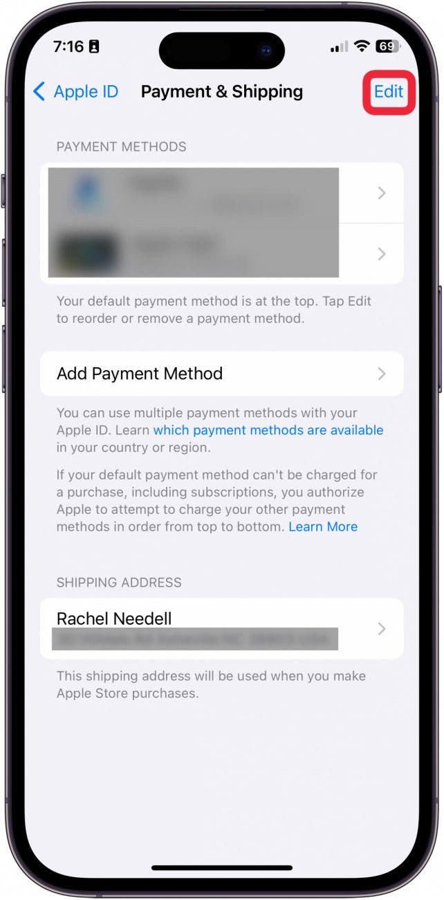 how to remove a card from apple pay