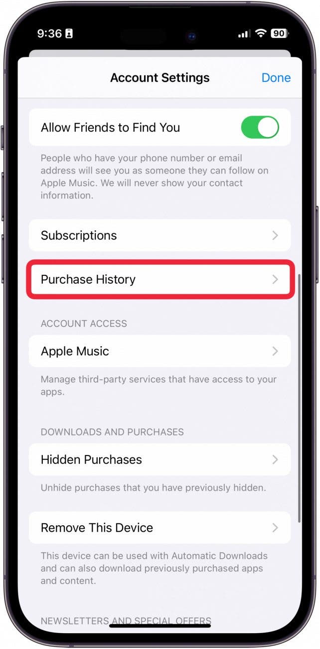 icloud purchase history