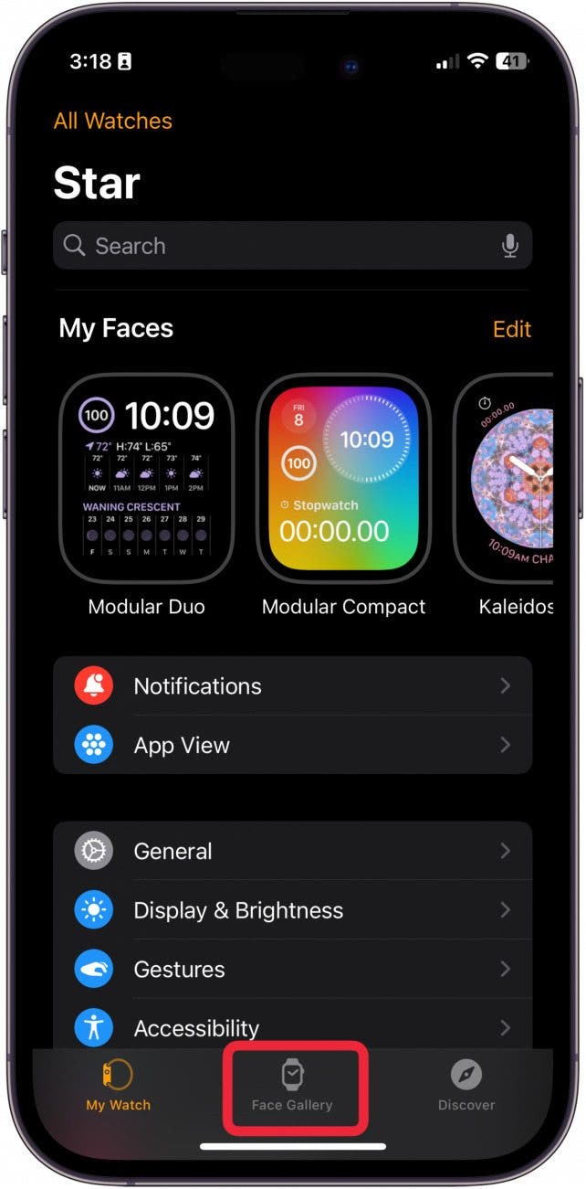 how to change apple watch face