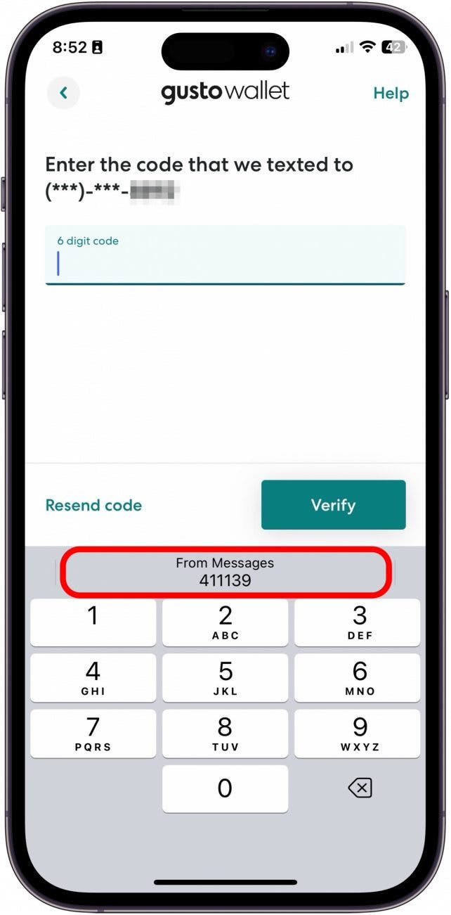 iphone automatically fill verification code