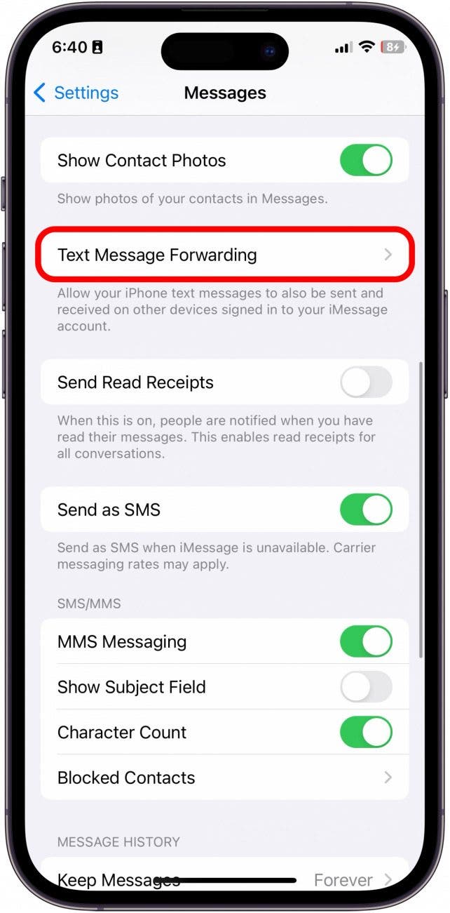 auto forward text messages