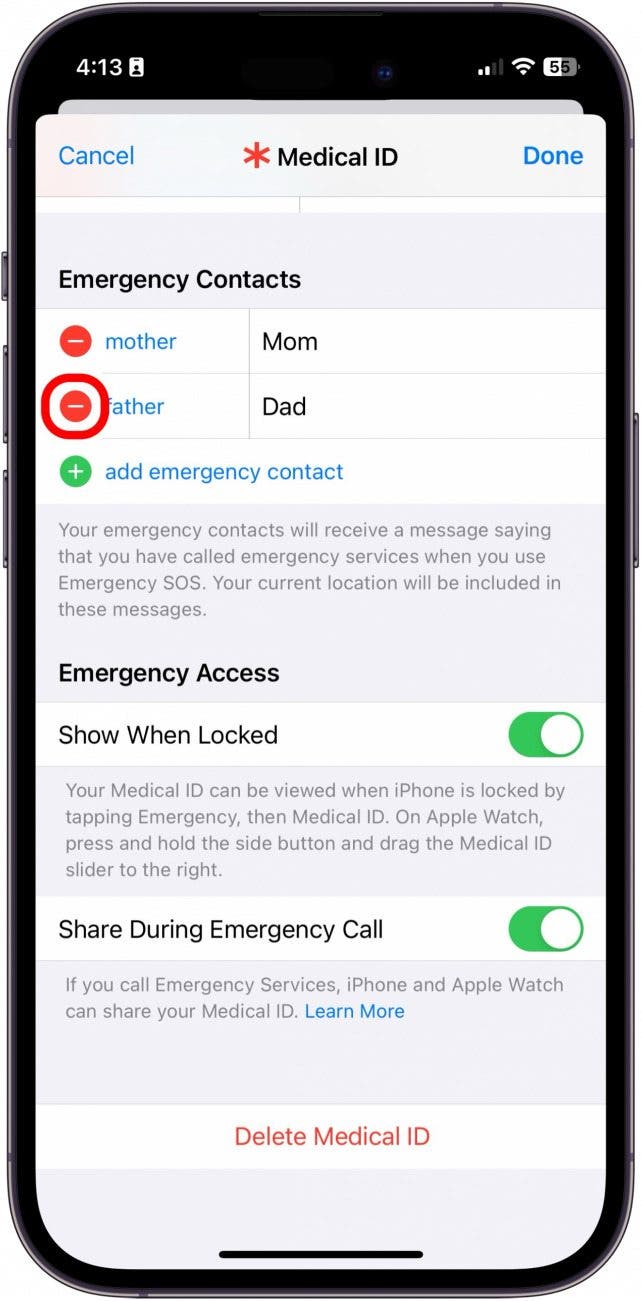 how to set up emergency contact on iphone