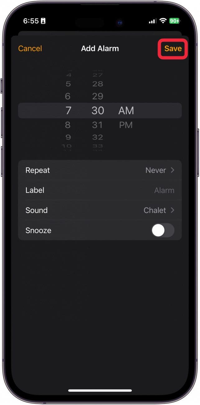 how do you change the snooze time on an iphone