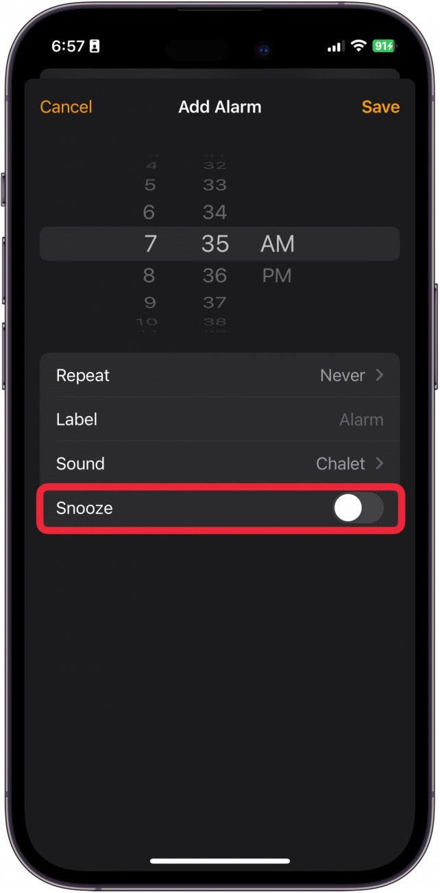 how long is snooze on iphone