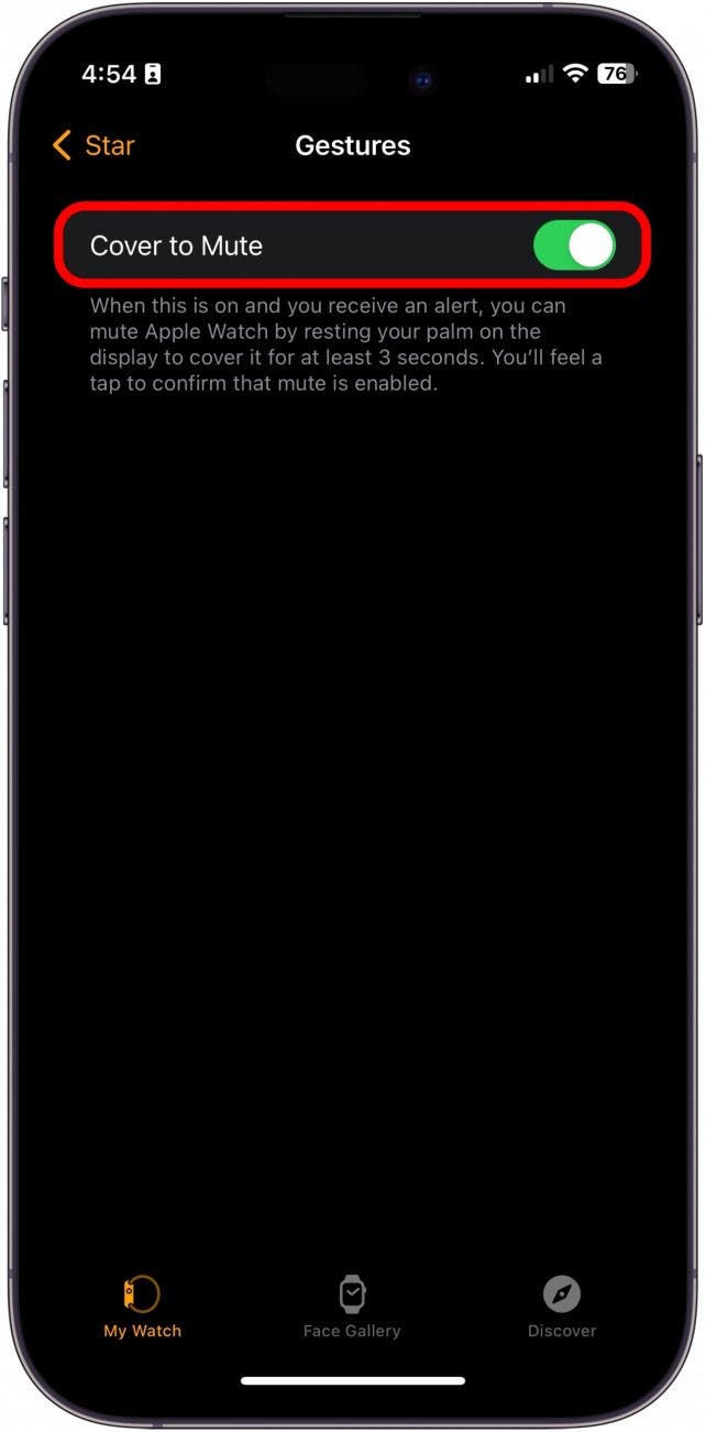 How to Enable Cover to Mute on the Apple Watch