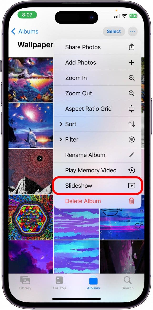 create slideshow on iphone