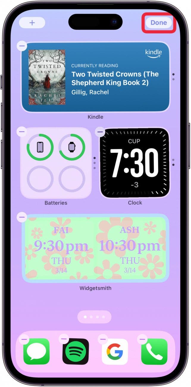 clock widget for home screen