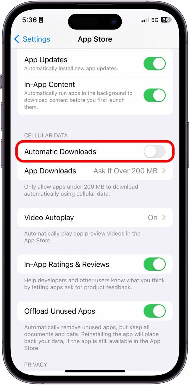 how to allow downloads on cellular data iphone