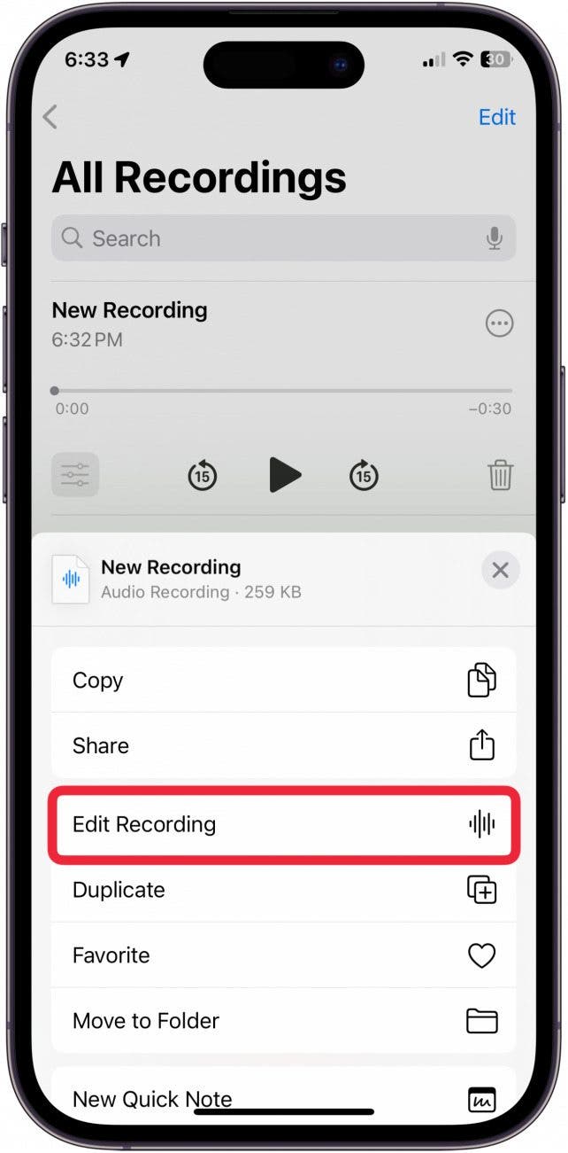 how to edit voice memos on iphone