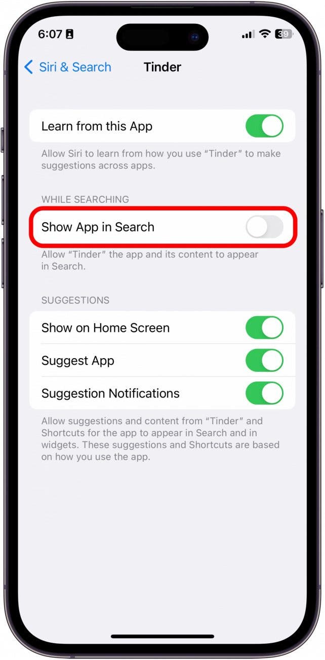 disable spotlight search iphone