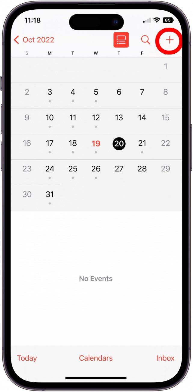 tap plus icon to add event to shared calendar iphone or ipad