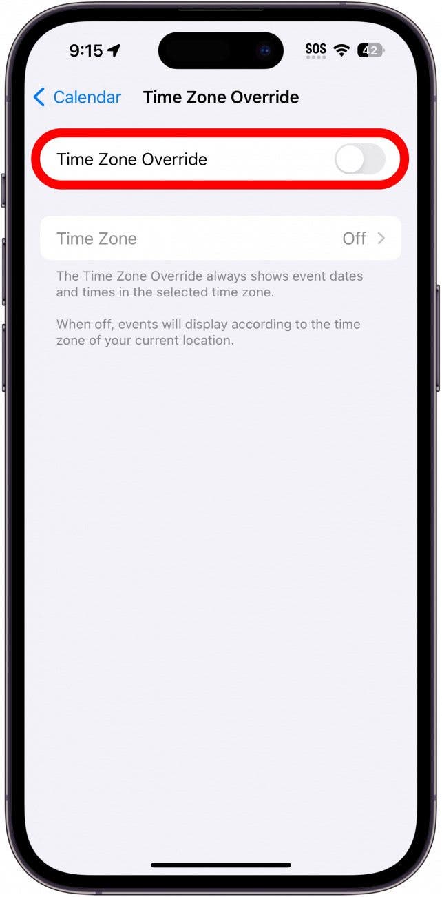 Keep Your Calendar Time Zone Consistent (iOS 17)
