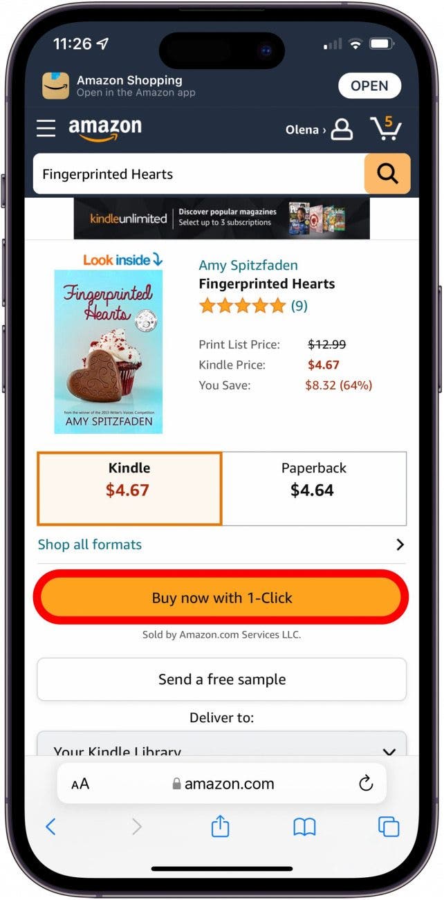 How to fashion purchase kindle books on iphone