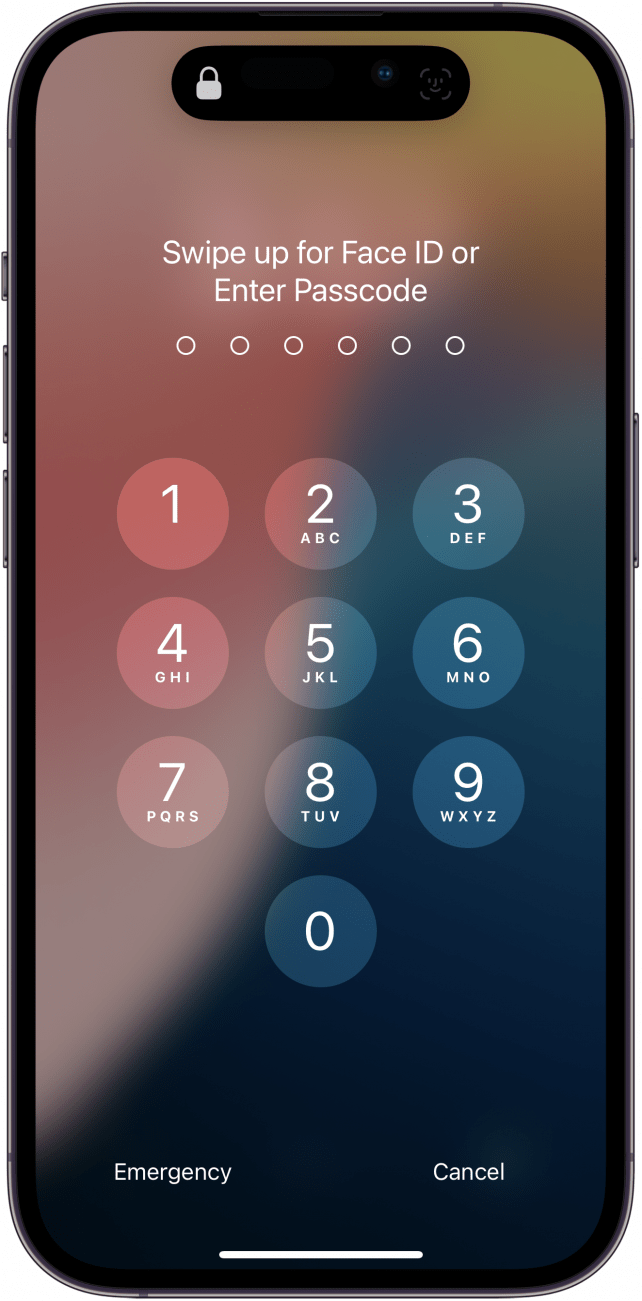 iphone lock screen prompting the user to enter a passcode