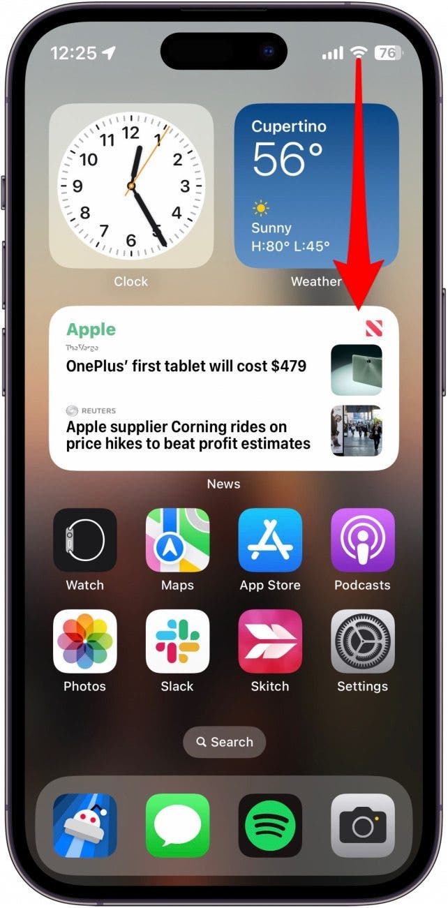 Place your finger on the right side of the notch at the top of your screen, and swipe down.