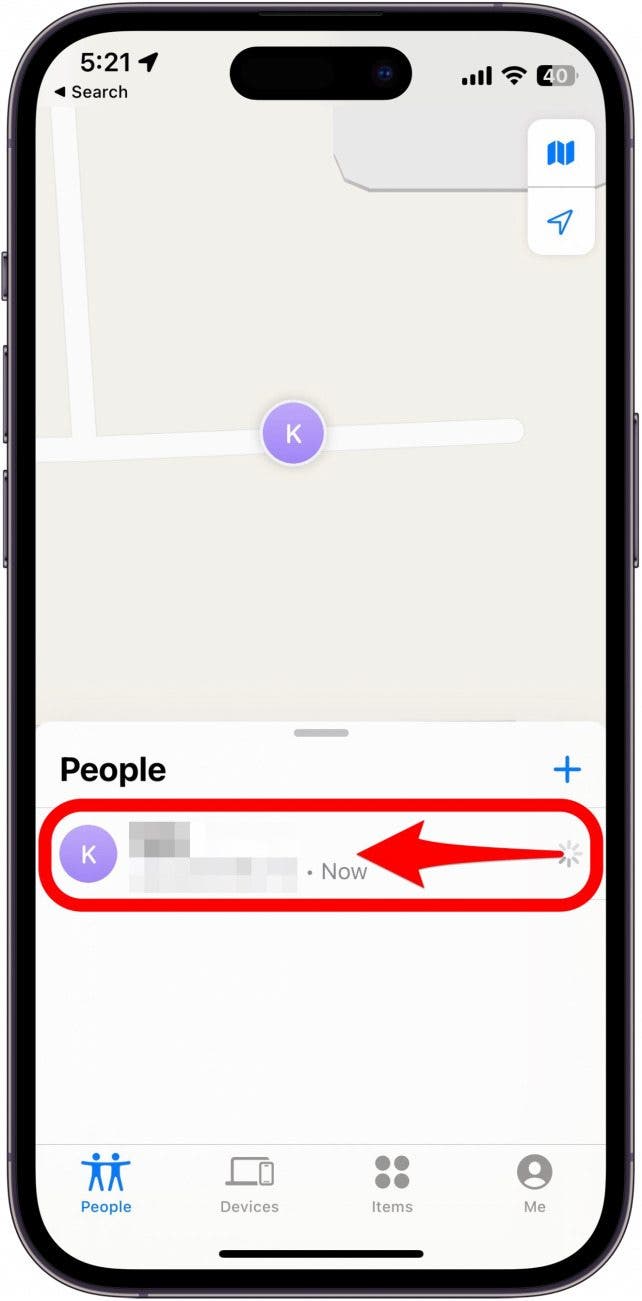 There are two ways to proceed. The quickest is to swipe left on the contact with which you no longer want to share your location.