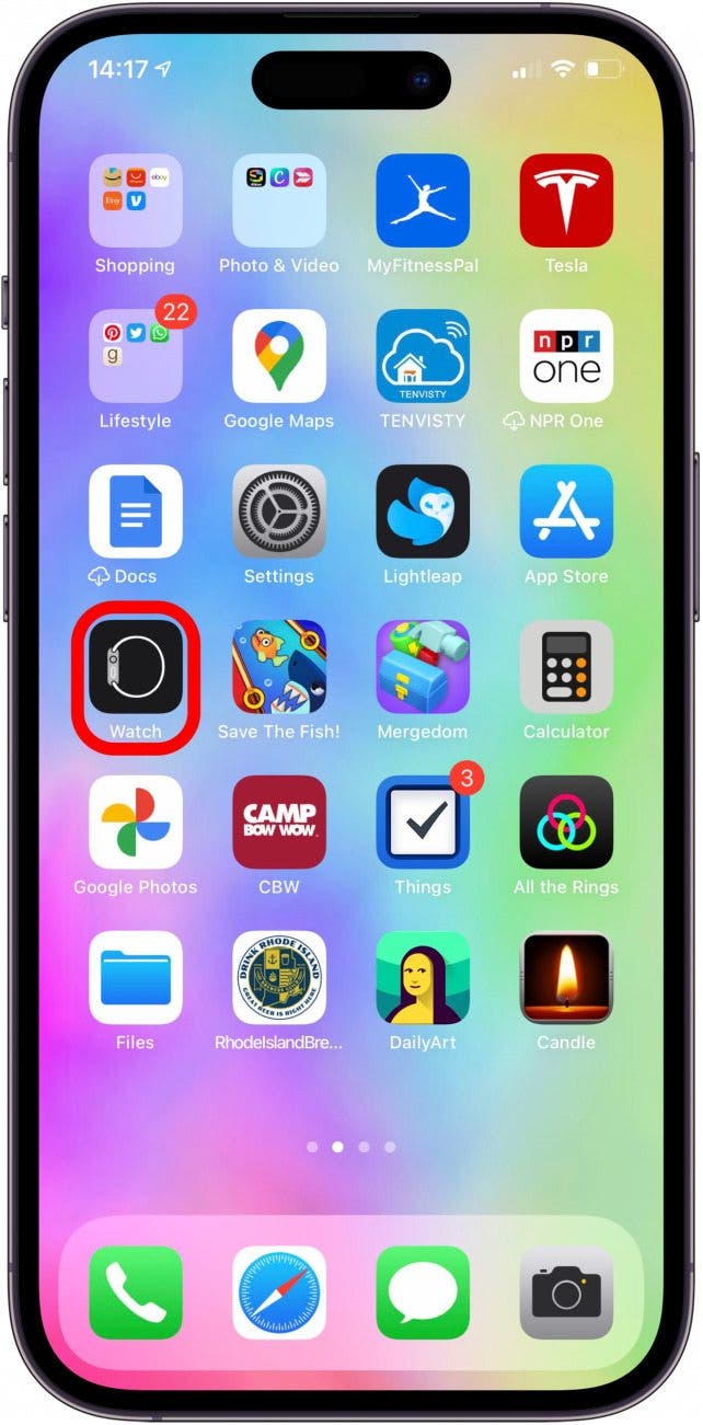 Open the Apple Watch app on your iPhone.