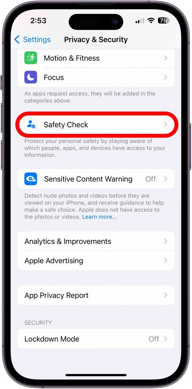 safety check ios 16