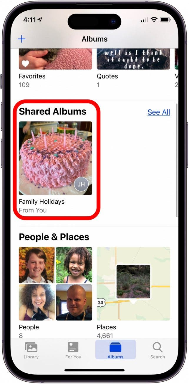 tap the shared album you want to save.