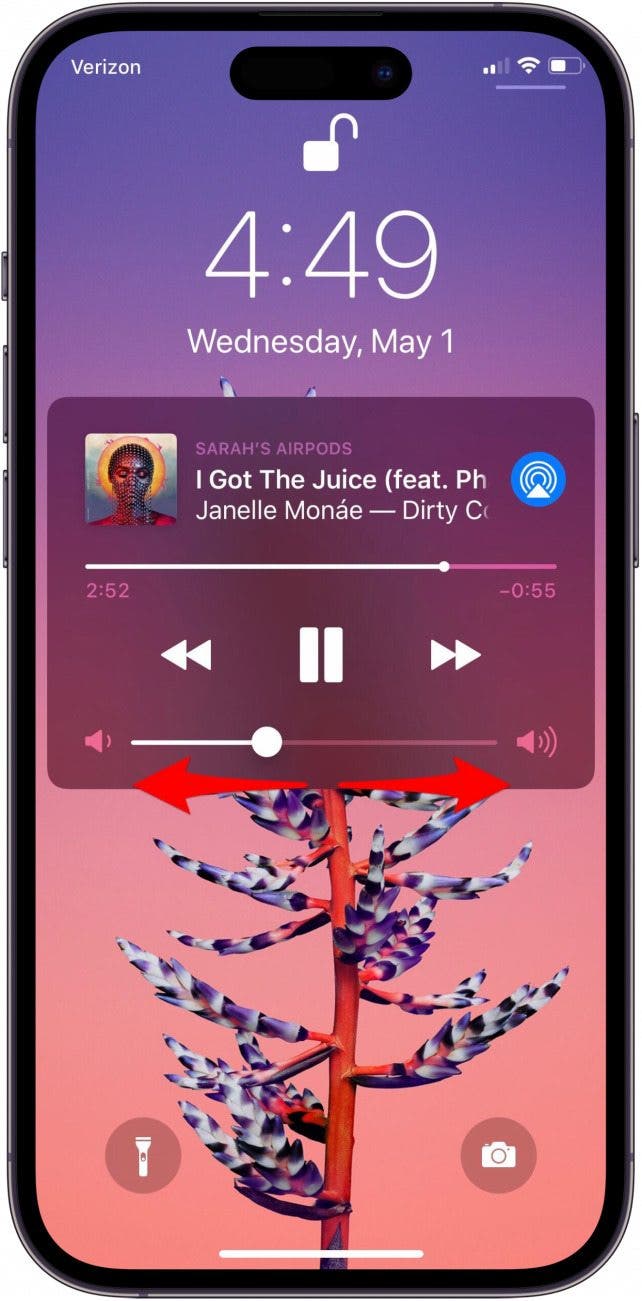 adjusting airpod volume on iphone lock screen