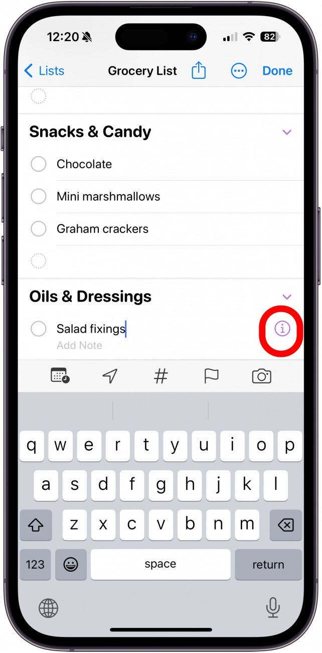 iphone grocery list