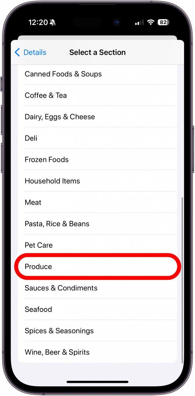 ios 17 grocery list