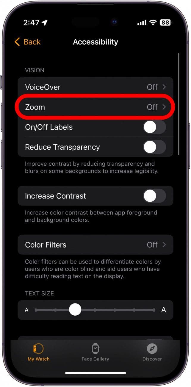 How to fix on sale zoomed in apple watch