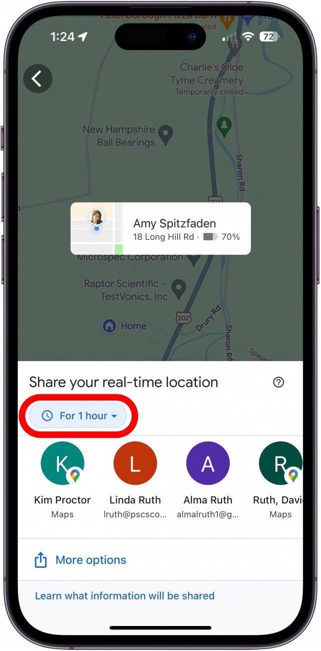 share location iphone to android