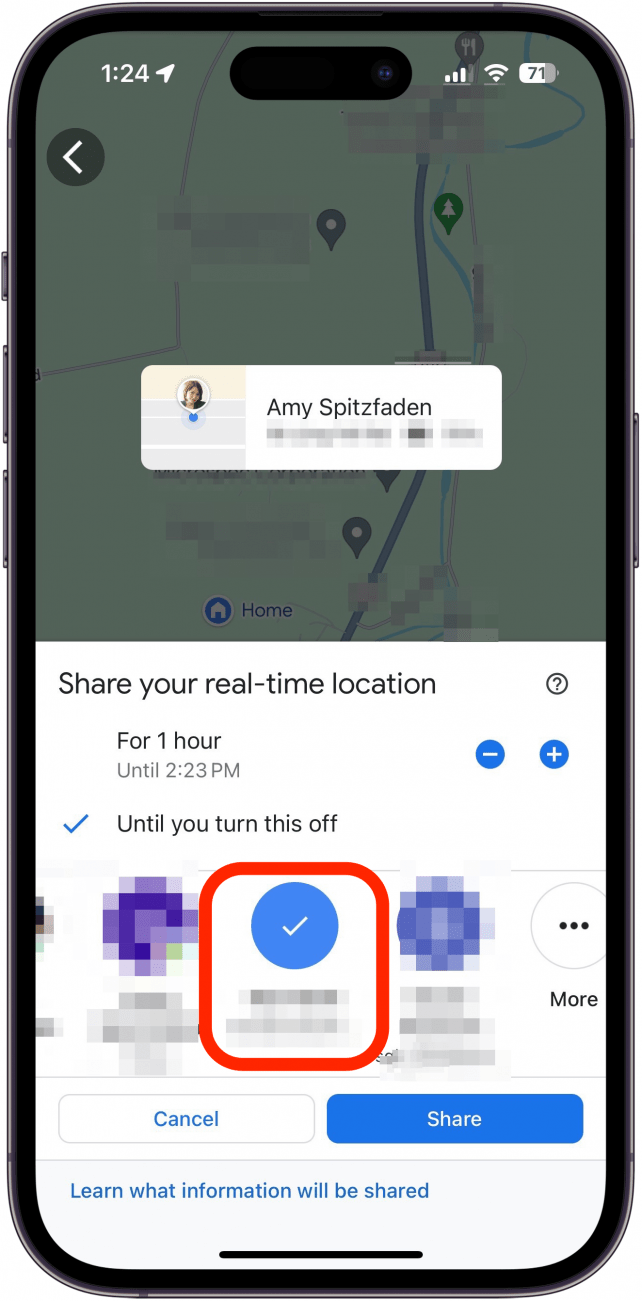 can you share location from iphone to android