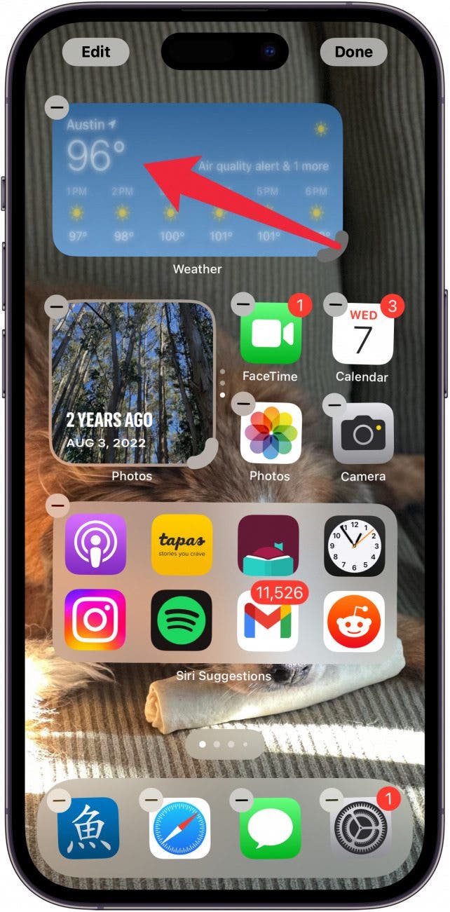 resize widget